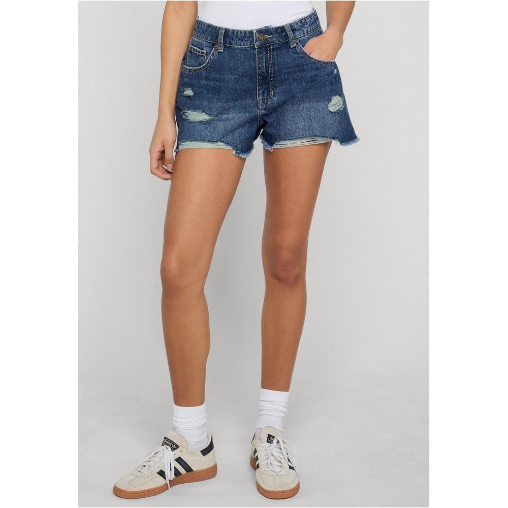 Urban Classics - Destroyed Denim Shorts - Blue